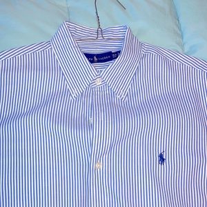 Polo Ralph Lauren dress shirt 15.5 32-33 Blue & white stripe 30% off bundles!